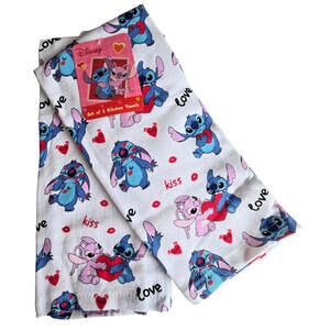 Disney Stitch Kitchen Towels Set Angel Kitchen Housewarming Gift for Wife NWT